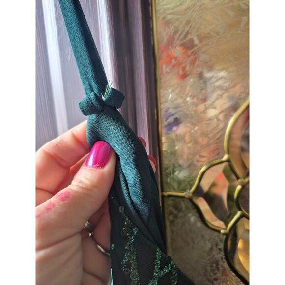 Say Yes To The Prom Emerald Green Pron Formal Dress womens size 14W with Sequins - Picture 6 of 7